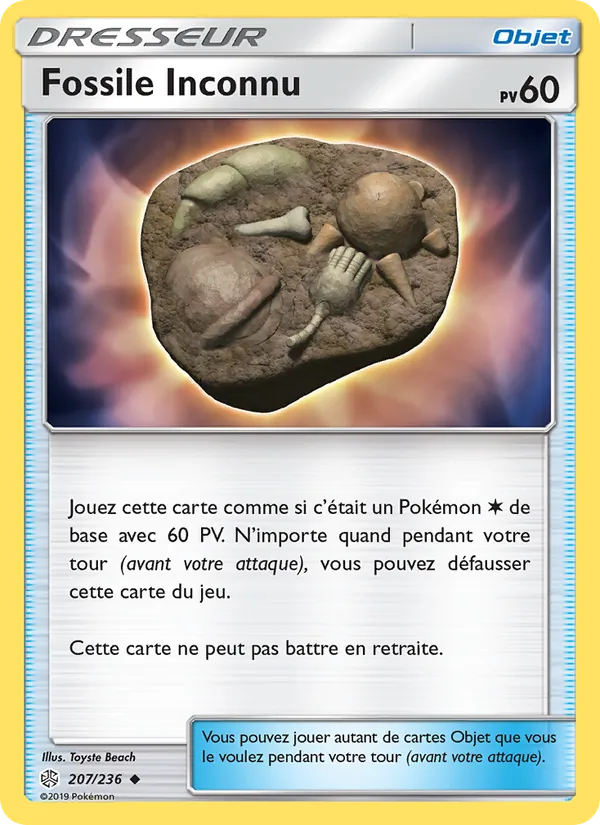 Carte Pokémon Fossile Inconnu de l'extension Éclipse Cosmique