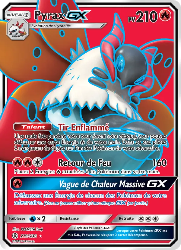Carte Pokémon Pyrax GX de l'extension Éclipse Cosmique