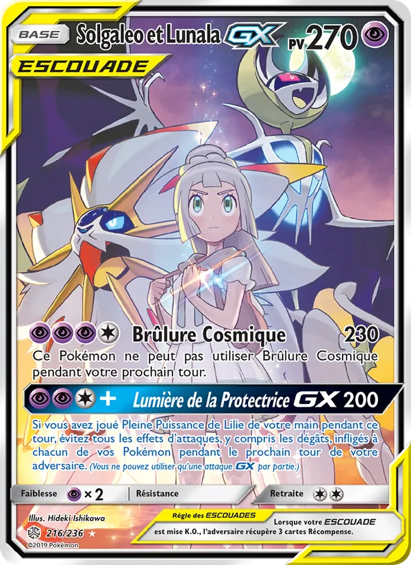 Carte Pokémon Solgaleo et Lunala GX de l'extension Éclipse Cosmique