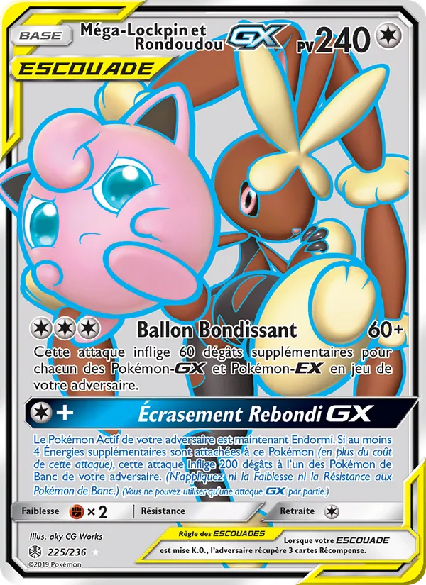 Carte Pokémon Méga-Lockpin et Rondoudou GX de l'extension Éclipse Cosmique