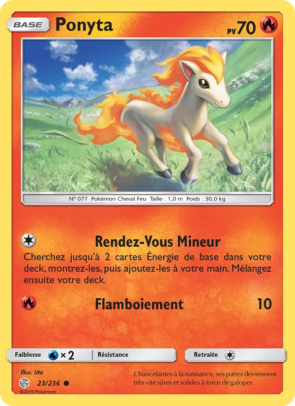 Carte Pokémon Ponyta de l'extension Éclipse Cosmique