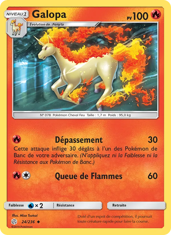 Carte Pokémon Galopa de l'extension Éclipse Cosmique