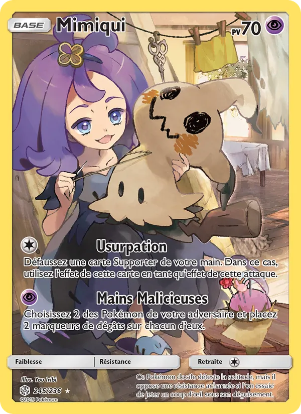 Carte Pokémon Mimiqui de l'extension Éclipse Cosmique