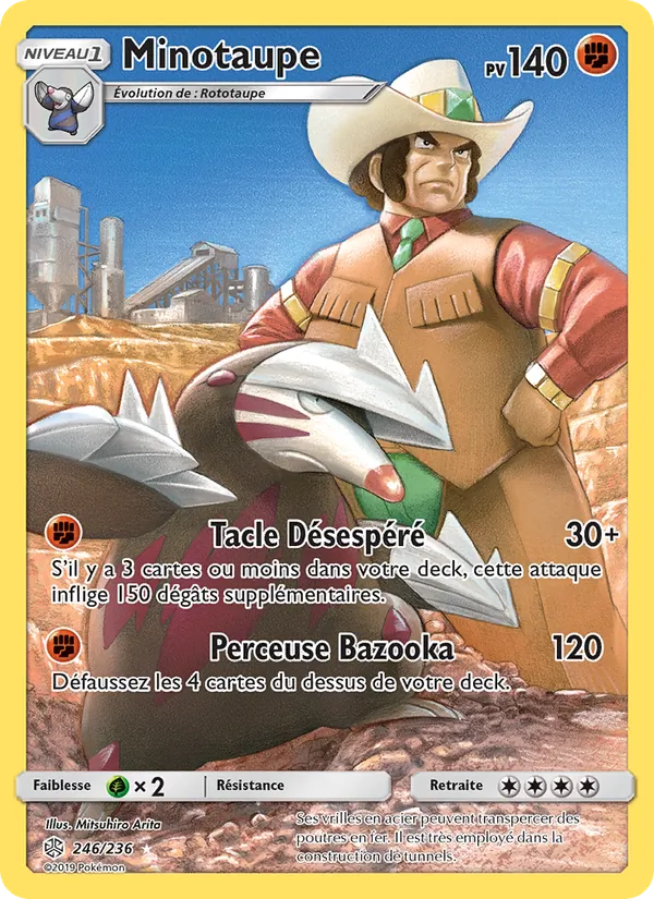 Carte Pokémon Minotaupe de l'extension Éclipse Cosmique