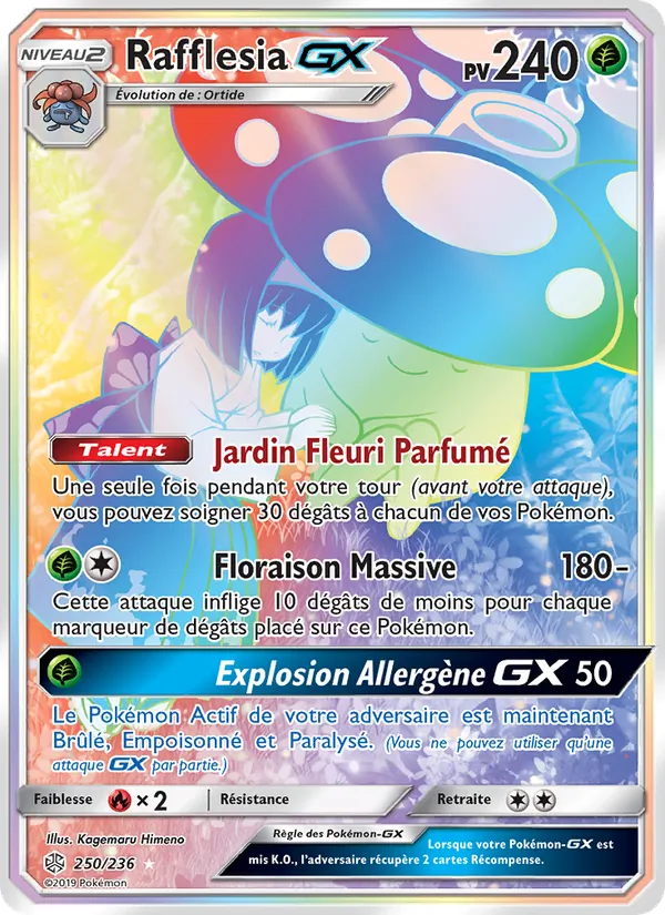 Carte Pokémon Rafflesia GX de l'extension Éclipse Cosmique