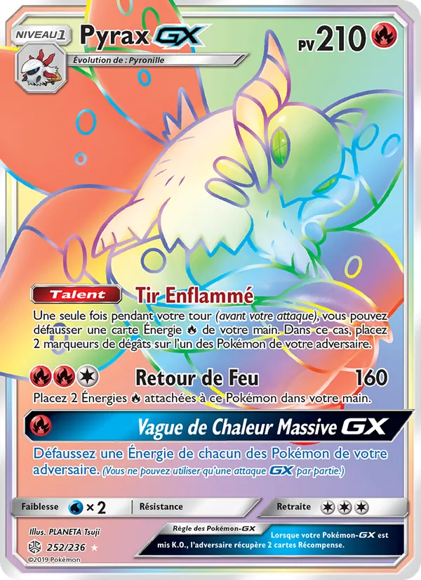 Carte Pokémon Pyrax GX de l'extension Éclipse Cosmique