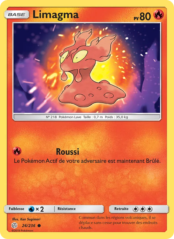 Carte Pokémon Limagma de l'extension Éclipse Cosmique