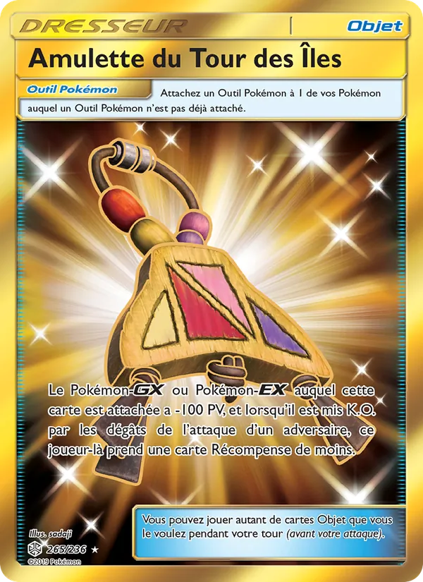 Carte Pokémon Amulette du Tour des Îles de l'extension Éclipse Cosmique
