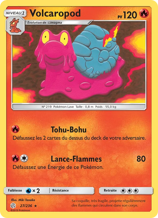 Carte Pokémon Volcaropod de l'extension Éclipse Cosmique