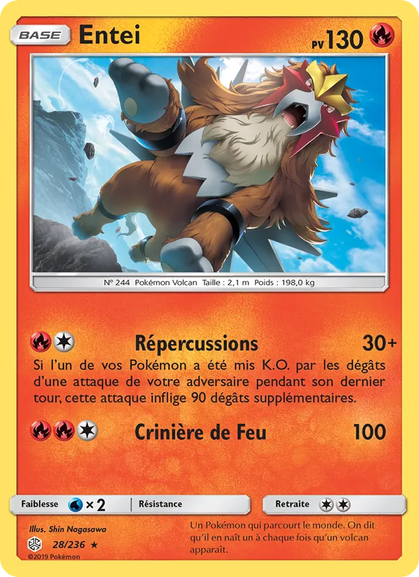 Carte Pokémon Entei de l'extension Éclipse Cosmique