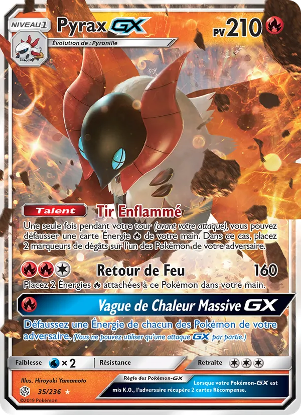 Carte Pokémon Pyrax GX de l'extension Éclipse Cosmique