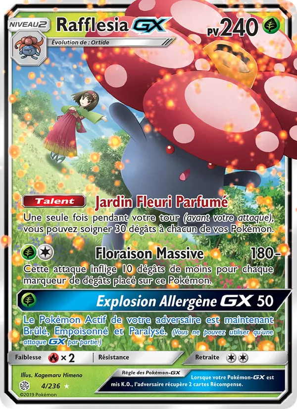 Carte Pokémon Rafflesia GX de l'extension Éclipse Cosmique