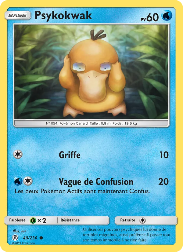 Carte Pokémon Psykokwak de l'extension Éclipse Cosmique