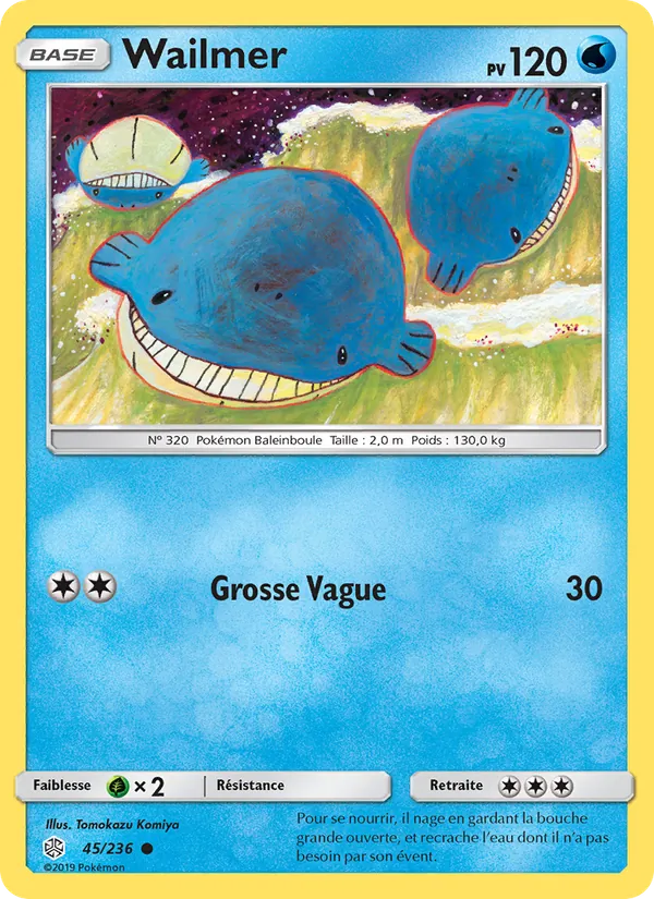 Carte Pokémon Wailmer de l'extension Éclipse Cosmique