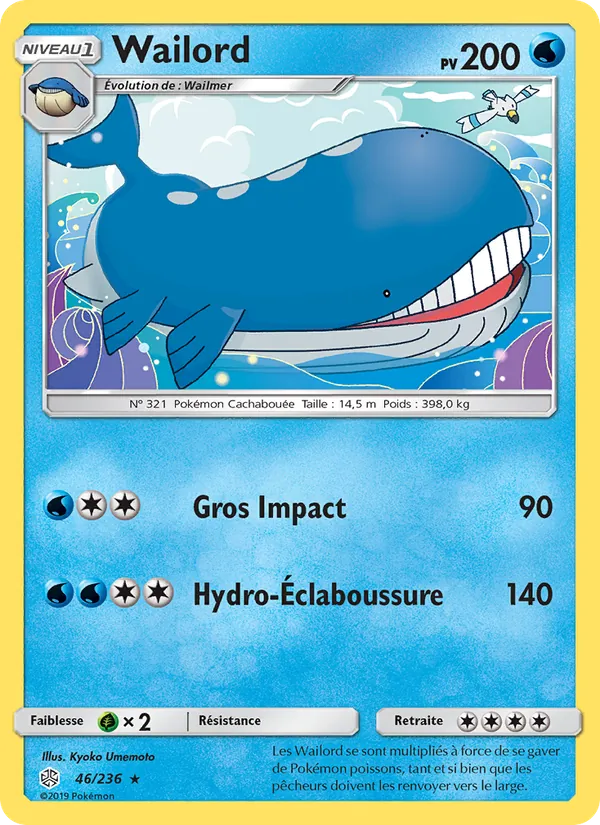 Carte Pokémon Wailord de l'extension Éclipse Cosmique