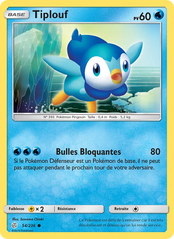 Carte Pokémon Tiplouf de l'extension Éclipse Cosmique