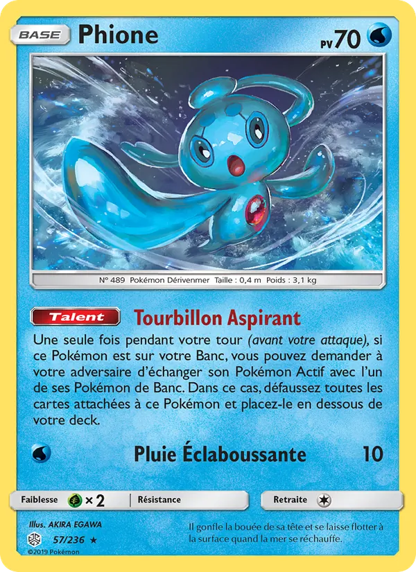 Carte Pokémon Phione de l'extension Éclipse Cosmique