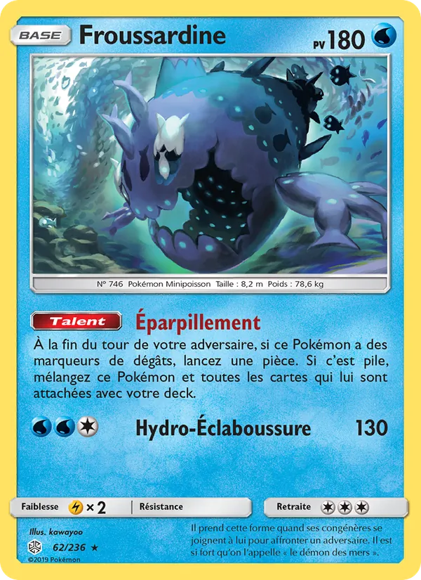 Carte Pokémon Froussardine de l'extension Éclipse Cosmique