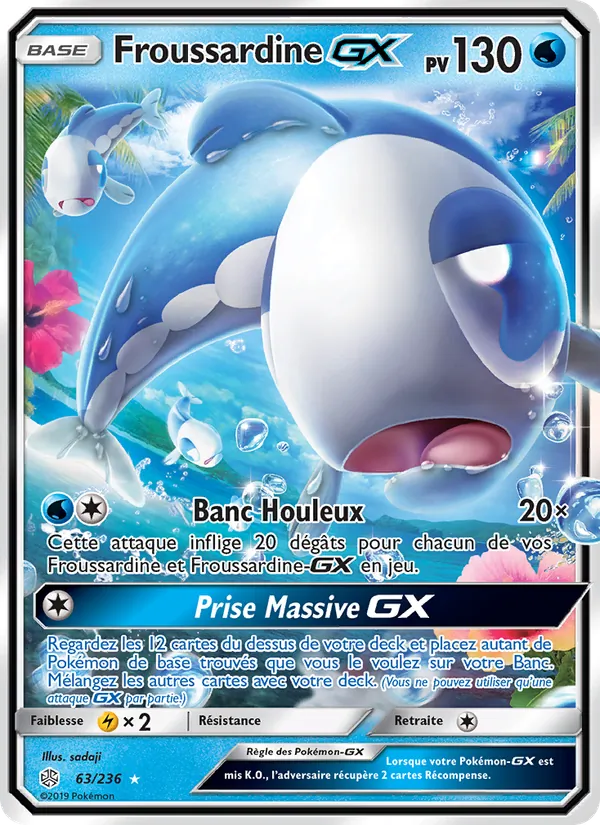 Carte Pokémon Froussardine GX de l'extension Éclipse Cosmique
