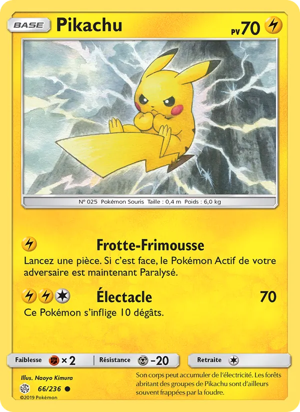 Carte Pokémon Pikachu de l'extension Éclipse Cosmique