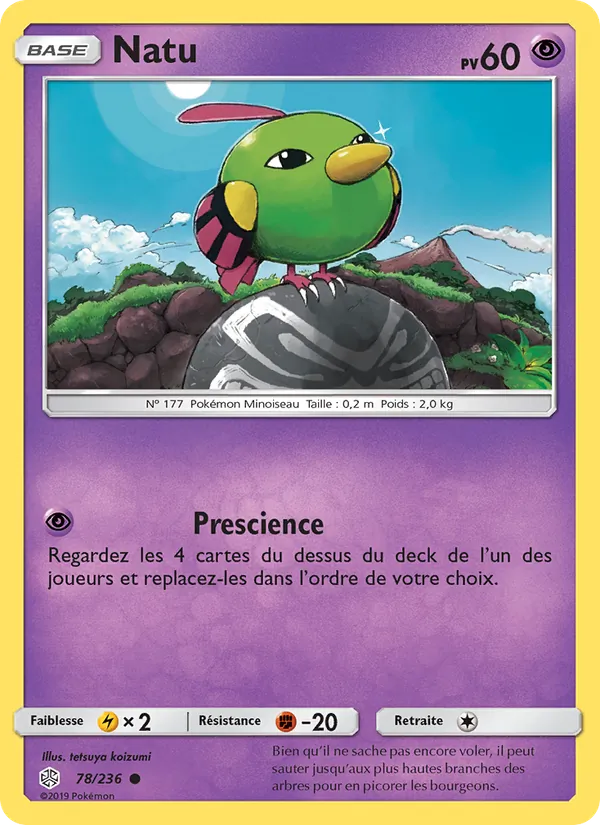 Carte Pokémon Natu de l'extension Éclipse Cosmique
