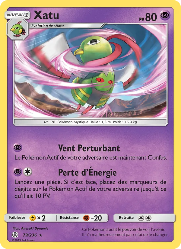 Carte Pokémon Xatu de l'extension Éclipse Cosmique