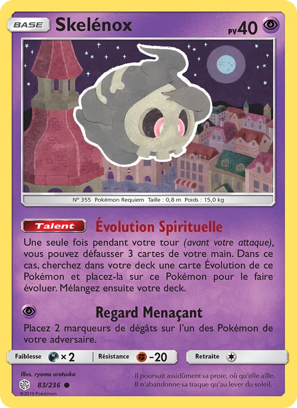 Carte Pokémon Skelénox de l'extension Éclipse Cosmique