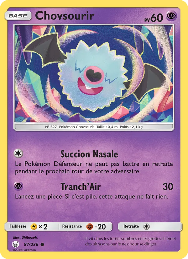 Carte Pokémon Chovsourir de l'extension Éclipse Cosmique