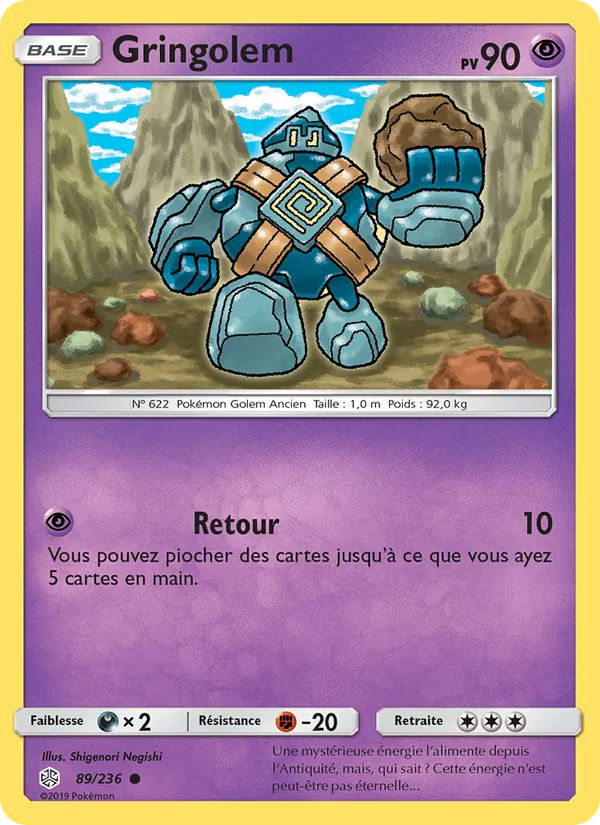 Carte Pokémon Gringolem de l'extension Éclipse Cosmique