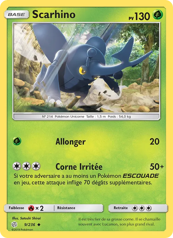 Carte Pokémon Scarhino de l'extension Éclipse Cosmique