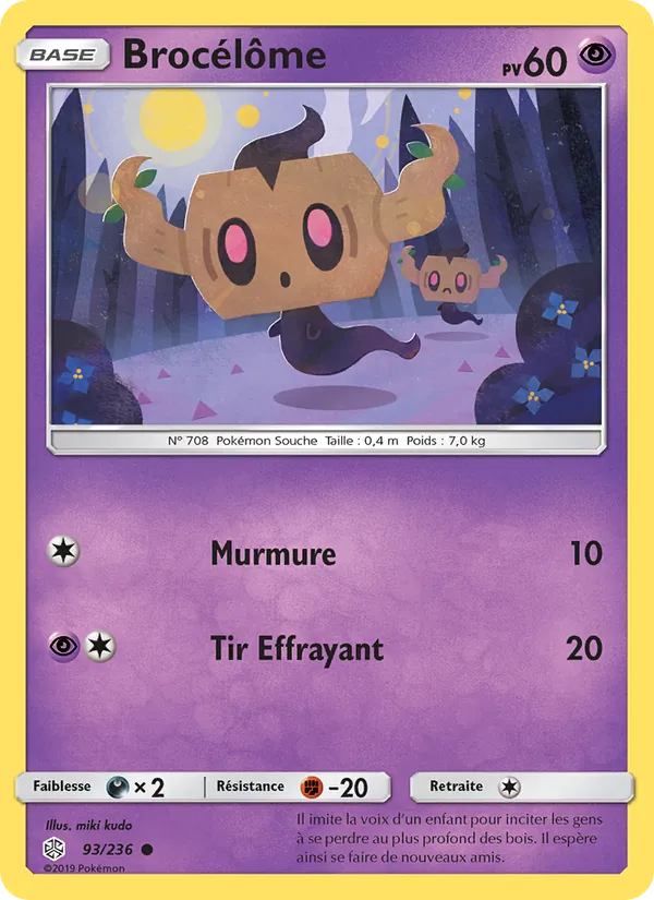 Carte Pokémon Brocélôme de l'extension Éclipse Cosmique