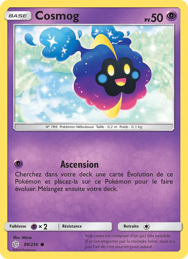 Carte Pokémon Cosmog de l'extension Éclipse Cosmique