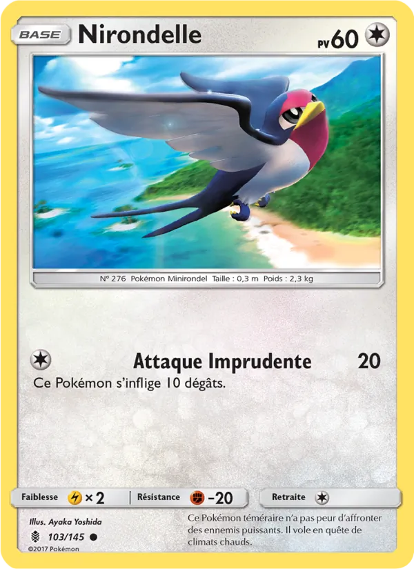 Carte Pokémon Nirondelle de l'extension Gardiens Ascendants