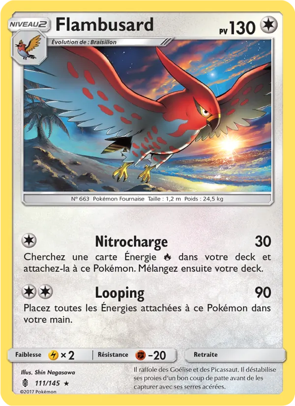 Carte Pokémon Flambusard de l'extension Gardiens Ascendants