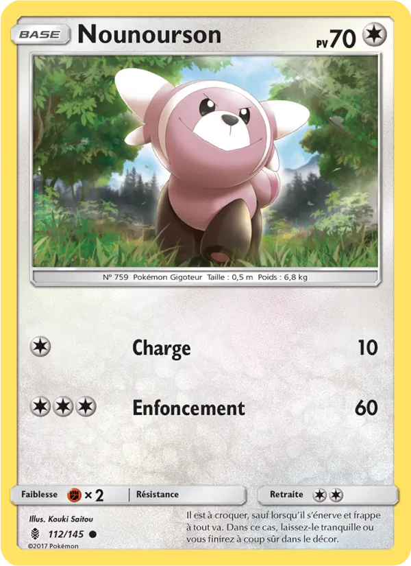 Carte Pokémon Nounourson de l'extension Gardiens Ascendants