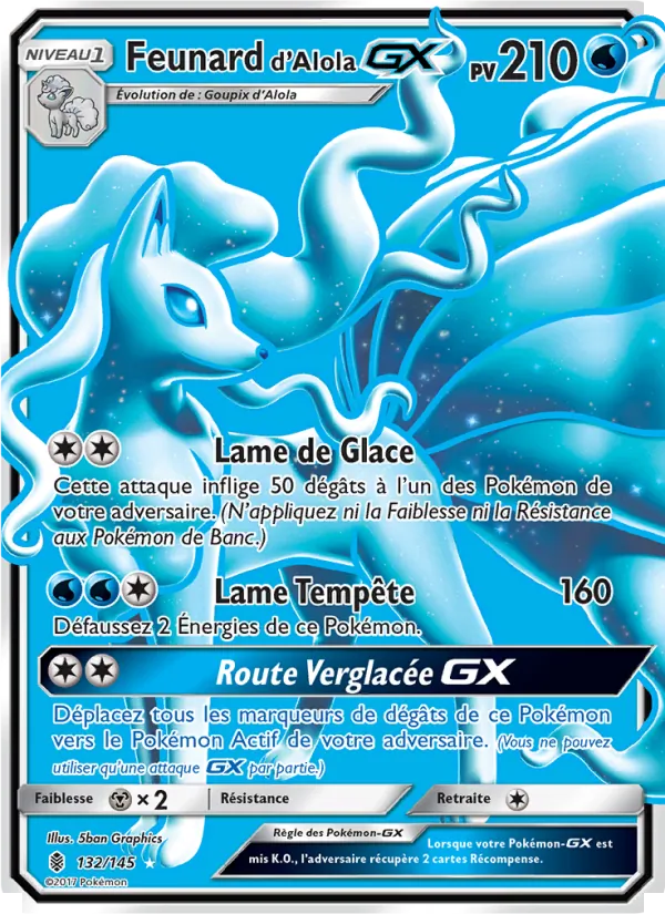 Carte Pokémon Feunard d’Alola GX de l'extension Gardiens Ascendants