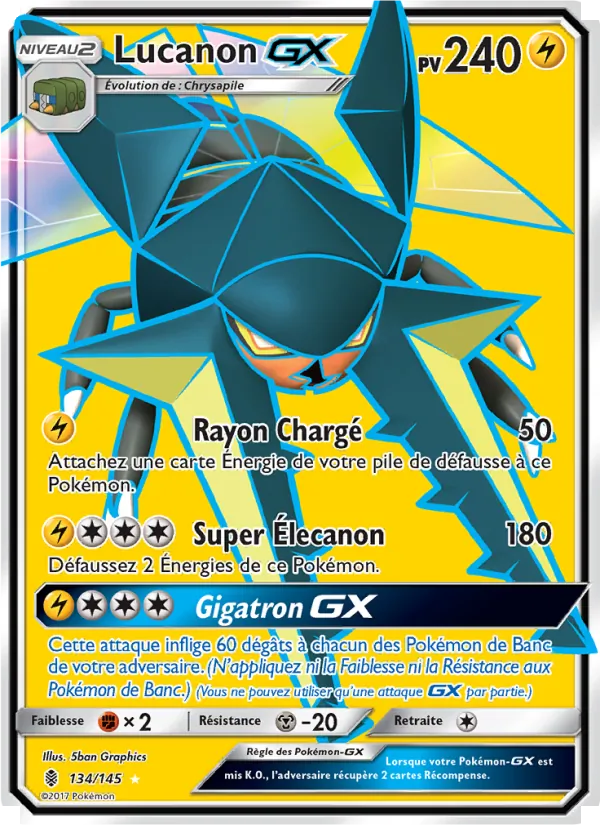 Carte Pokémon Lucanon GX de l'extension Gardiens Ascendants