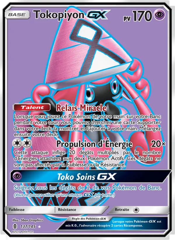 Carte Pokémon Tokopiyon GX de l'extension Gardiens Ascendants