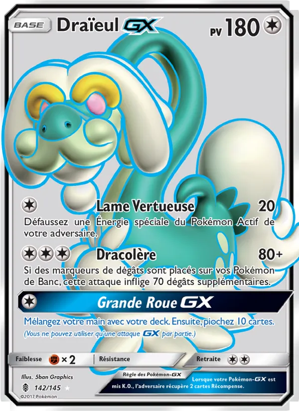 Carte Pokémon Draïeul GX de l'extension Gardiens Ascendants