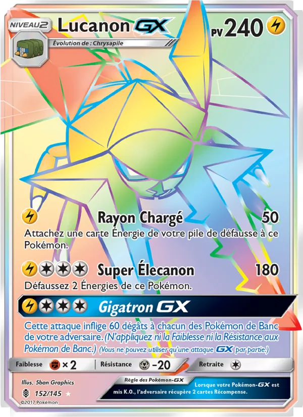 Carte Pokémon Lucanon GX de l'extension Gardiens Ascendants