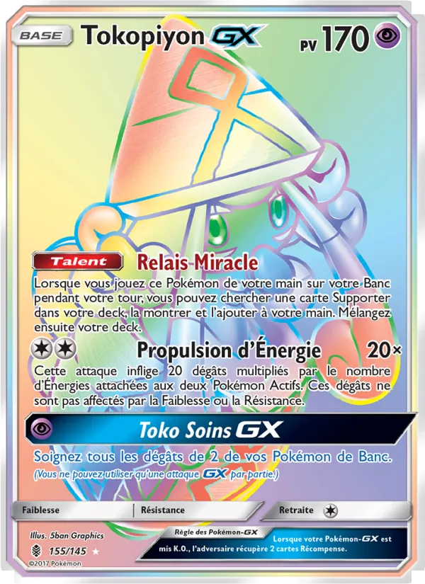 Carte Pokémon Tokopiyon GX de l'extension Gardiens Ascendants