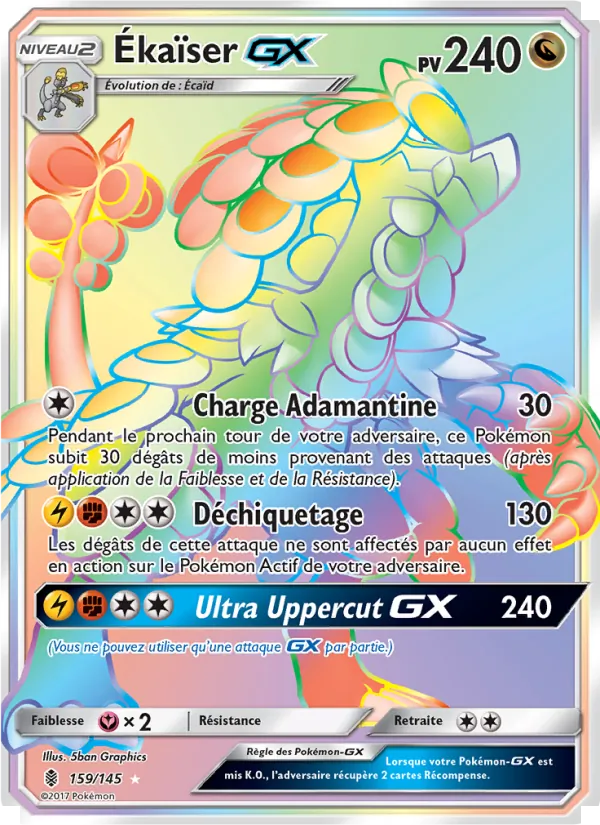 Carte Pokémon Ékaïser GX de l'extension Gardiens Ascendants