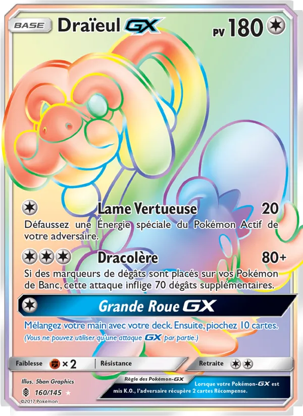 Carte Pokémon Draïeul GX de l'extension Gardiens Ascendants