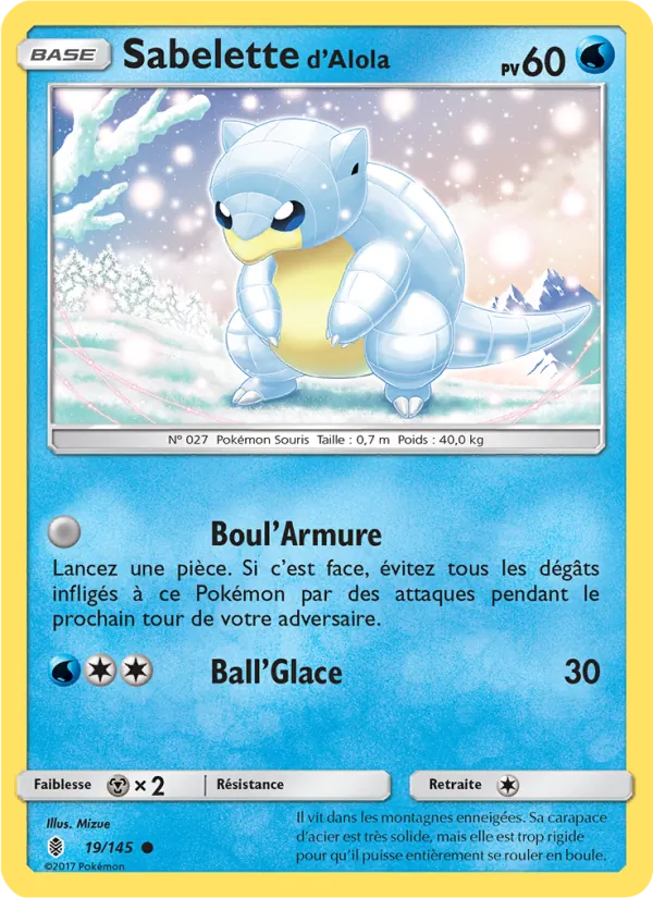 Carte Pokémon Sabelette d’Alola de l'extension Gardiens Ascendants