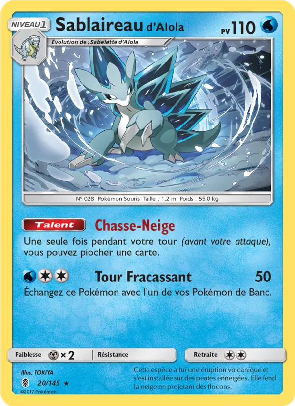 Carte Pokémon Sablaireau d’Alola de l'extension Gardiens Ascendants