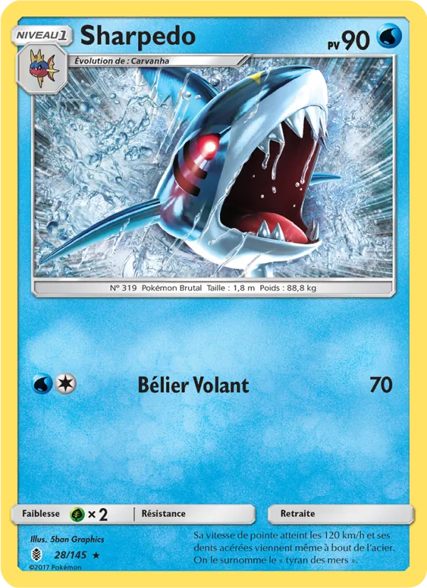 Carte Pokémon Sharpedo de l'extension Gardiens Ascendants