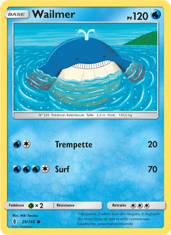 Carte Pokémon Wailmer de l'extension Gardiens Ascendants