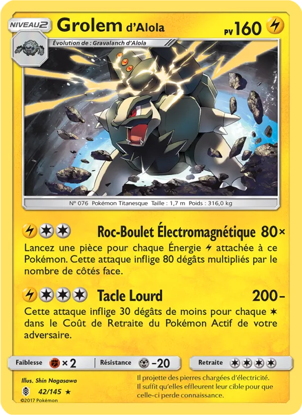 Carte Pokémon Grolem d’Alola de l'extension Gardiens Ascendants