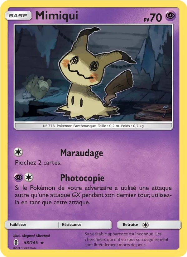 Carte Pokémon Mimiqui de l'extension Gardiens Ascendants