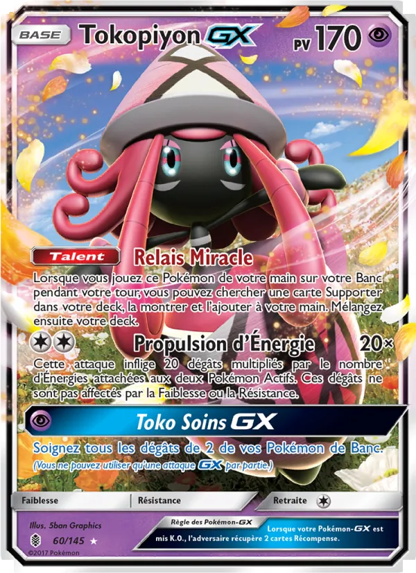 Carte Pokémon Tokopiyon GX de l'extension Gardiens Ascendants